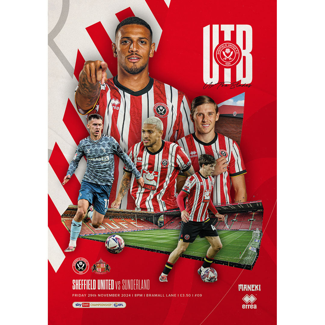 Sheffield United v Sunderland football programmes