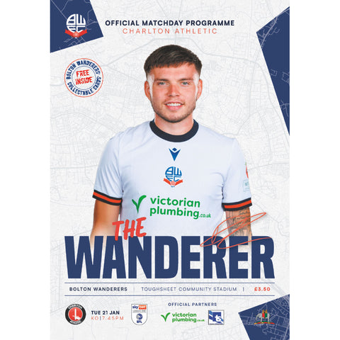 Bolton Wanderers v Charlton Athletic football programmes