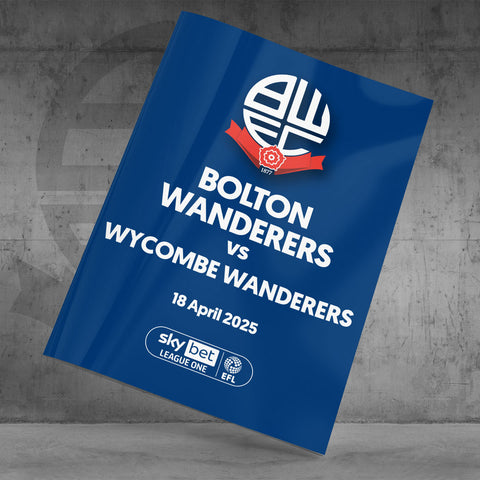 Bolton Wanderers v Wycombe Wanderers football programmes