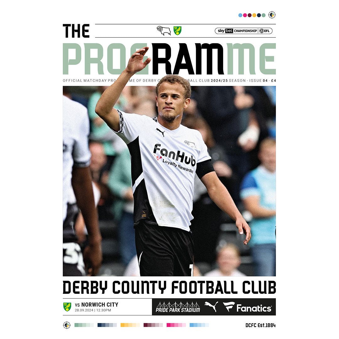 Derby County v Norwich City football programmes