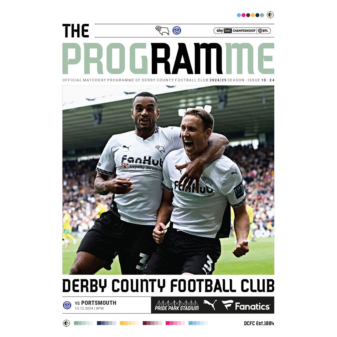 Derby County v Portsmouth football programmes