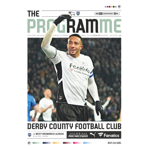 Derby County v West Bromwich Albion football programmes