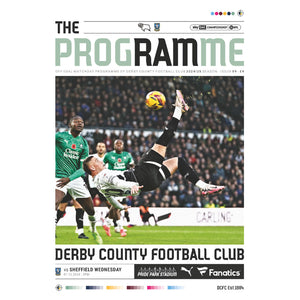 Derby County v Sheffield Wednesday football programmes