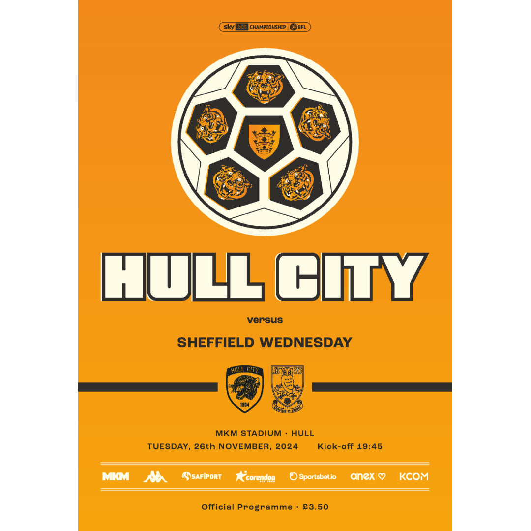 Hull City v Sheffield Wednesday football programmes