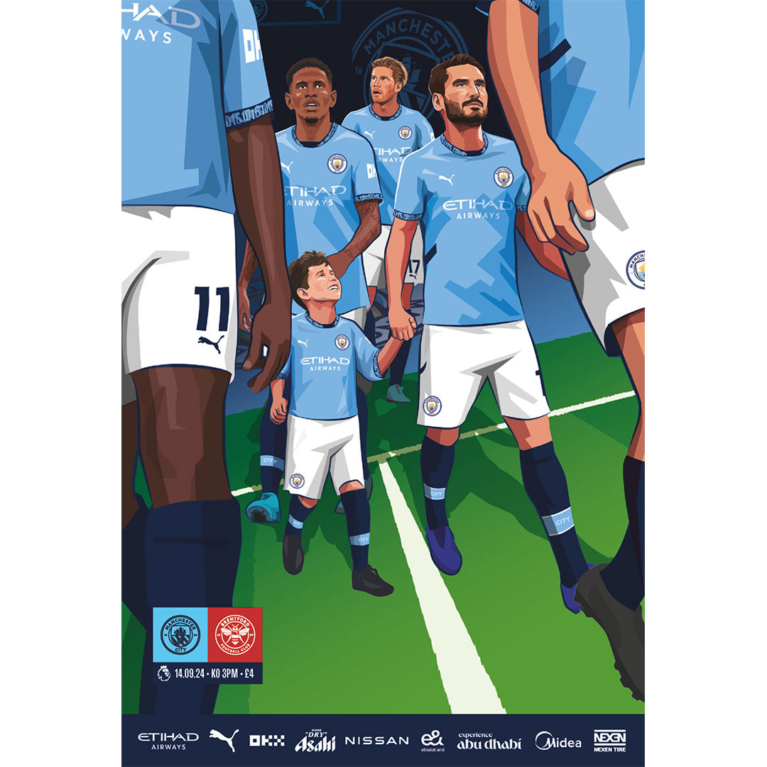 Manchester City vs Brentford football programmes