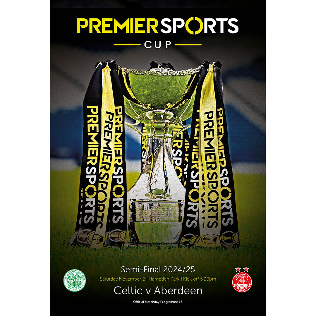Celtic v Aberdeen (Premier Sports Cup Semi-Final) football programmes