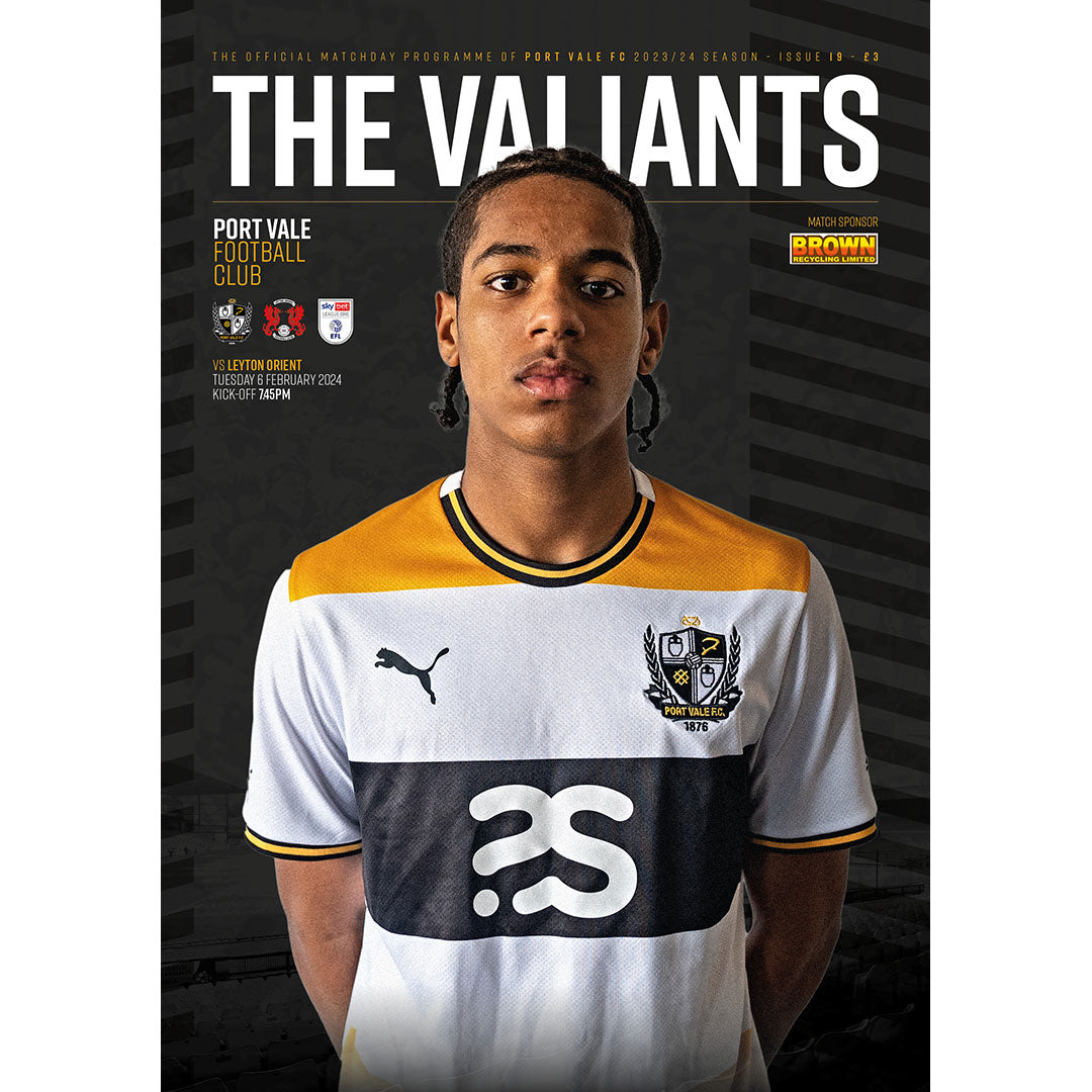 Port Vale v Leyton Orient football programmes