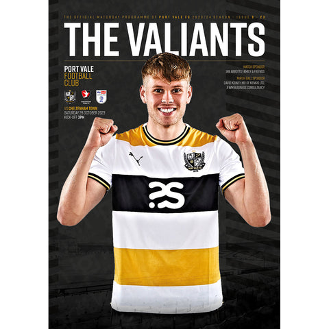 Port Vale v Cheltenham Town football programmes
