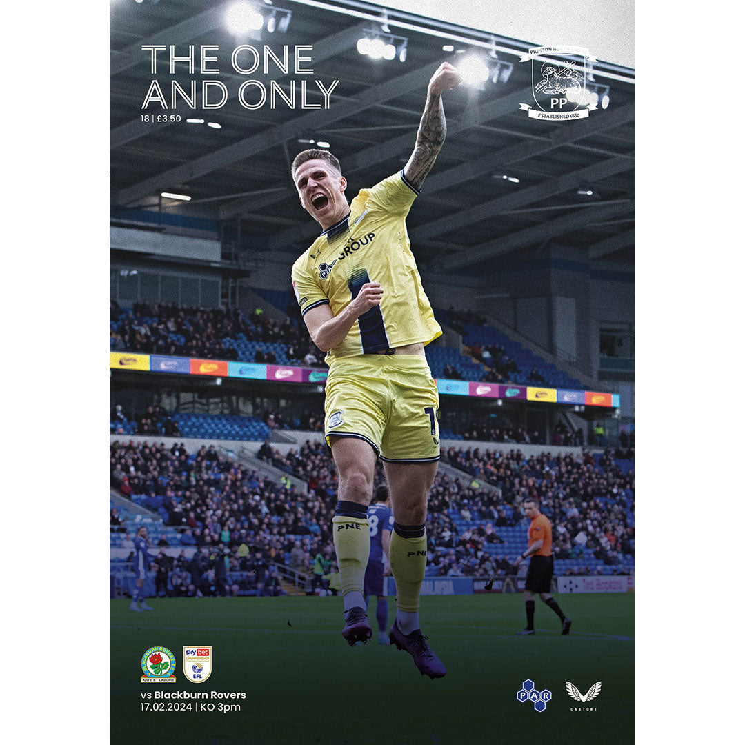 Preston North End vs Blackburn Rovers football programmes