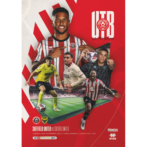 Sheffield United v Oxford United football programmes