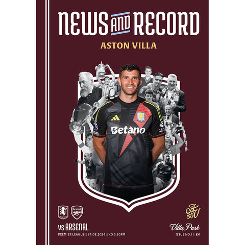 Aston Villa vs Arsenal football programmes