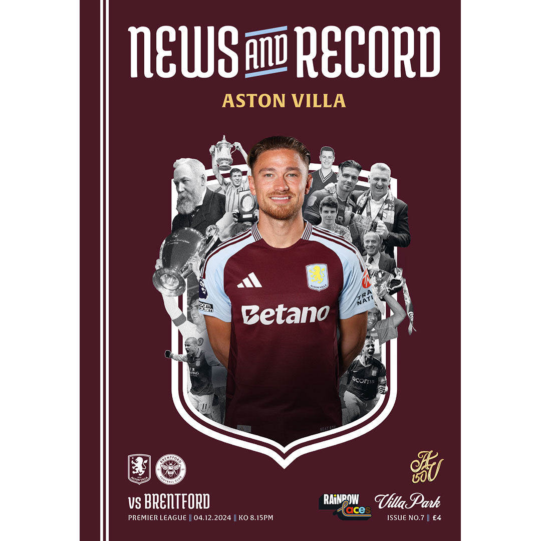 Aston Villa vs Brentford football programmes