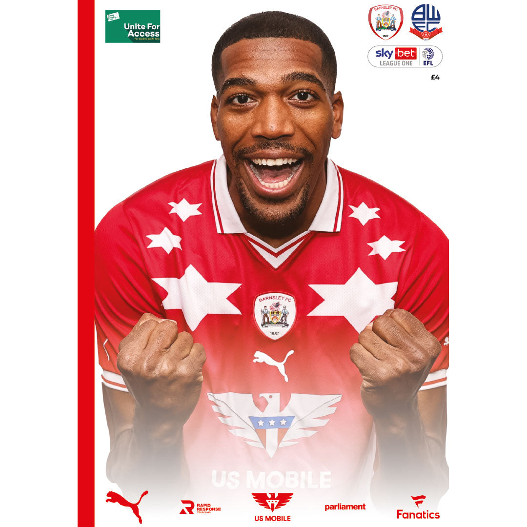 Barnsley vs Bolton Wanderers football programmes
