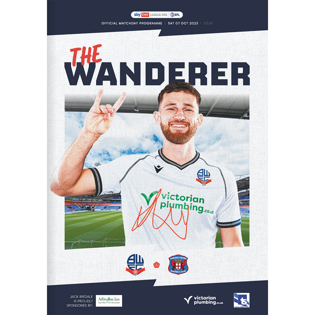 Bolton Wanderers v Carlisle United football programme