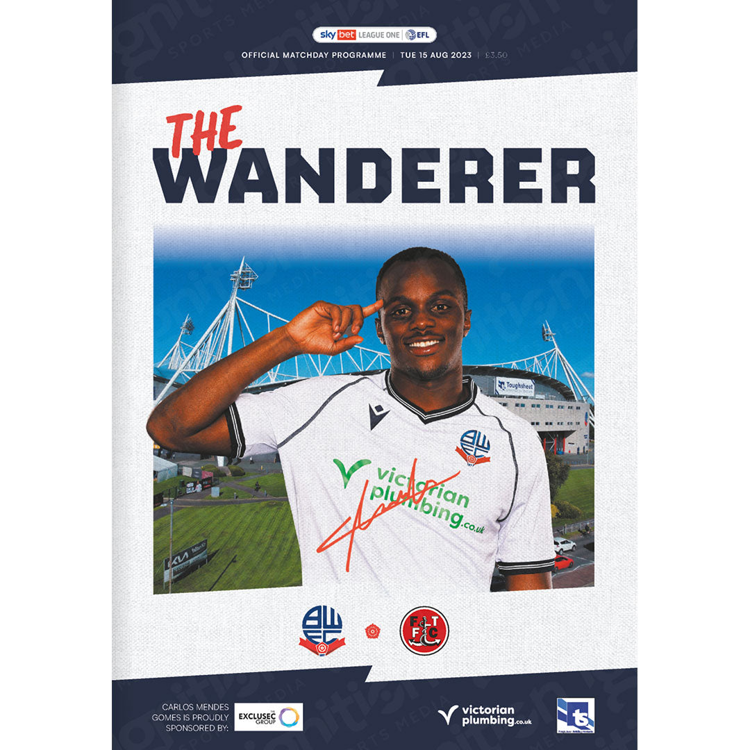 Bolton Wanderers v Fleetwood Town football programme