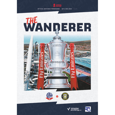 Bolton Wanderers v Harrogate Town (FA Cup) football programme