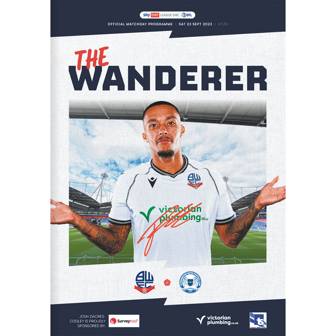 Bolton Wanderers v Peterborough United football programmes