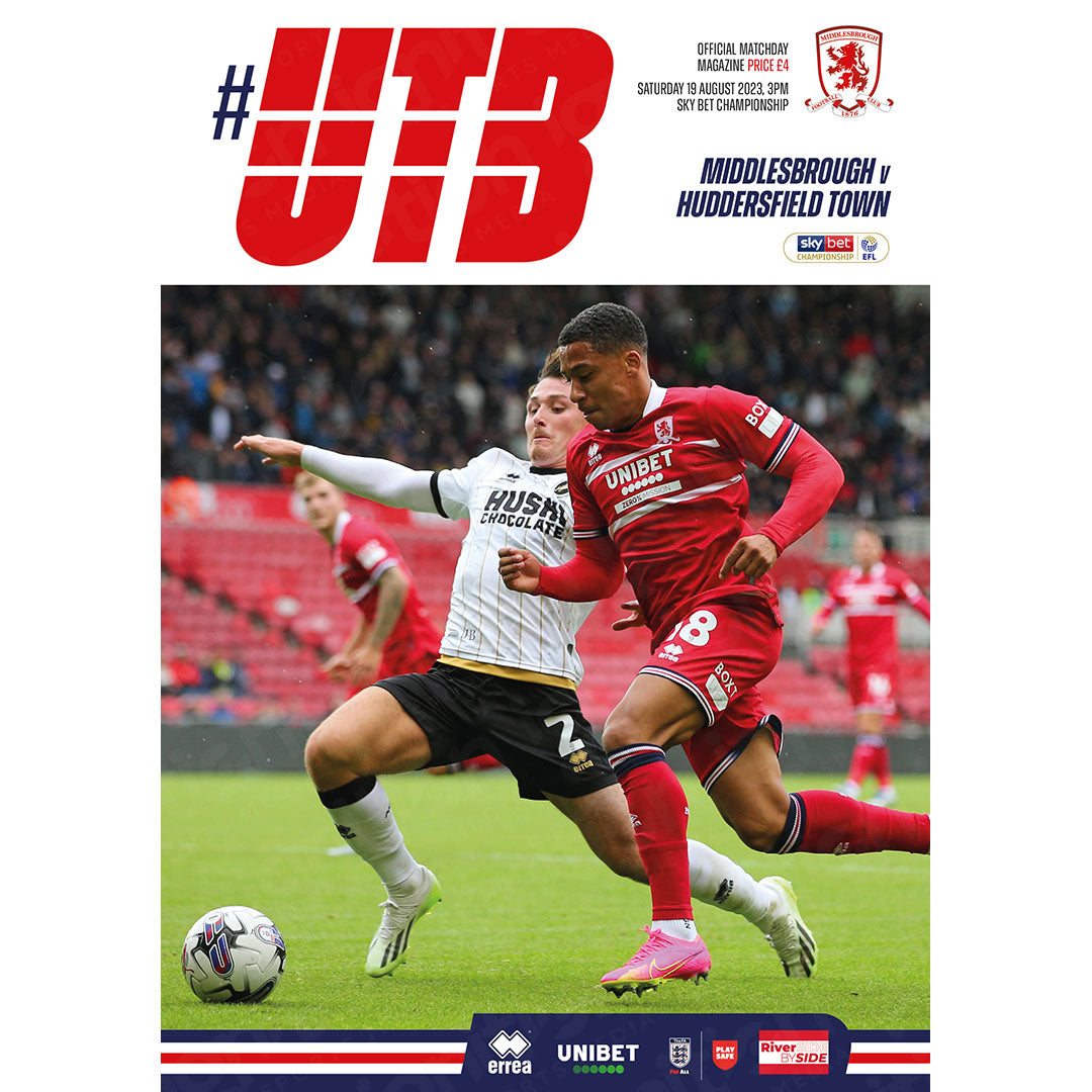 Middlesbrough v Huddersfield Town football programmes