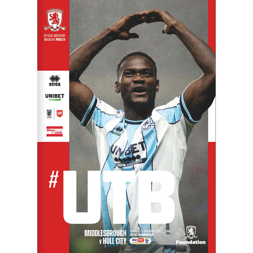 Middlesbrough v Hull City football programmes