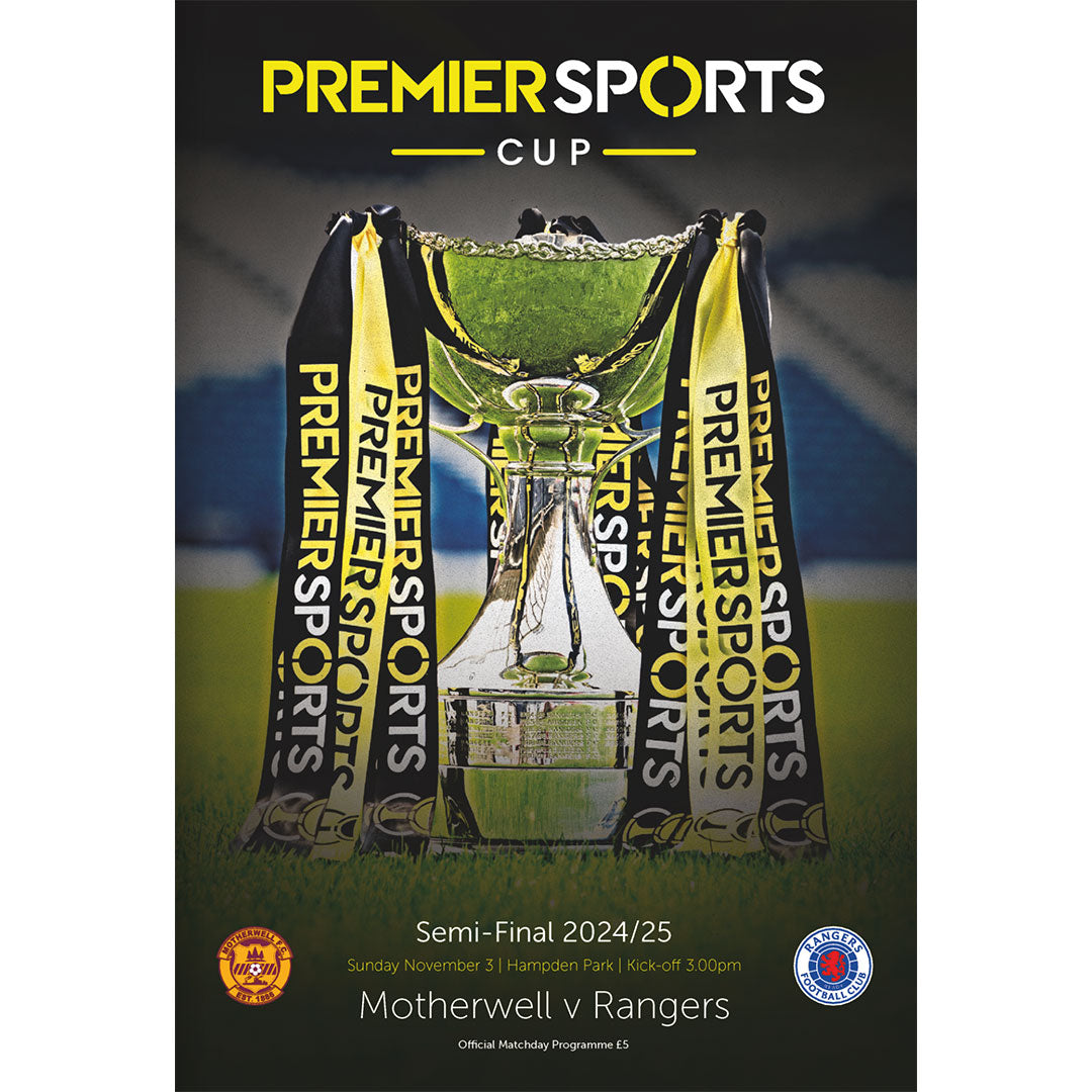 Motherwell v Rangers (Premier Sports Cup Semi-Final) football programmes