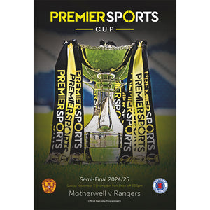 Motherwell v Rangers (Premier Sports Cup Semi-Final) football programmes