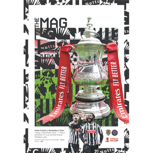 Notts County v Shrewsbury Town (FA Cup) footballl programmes