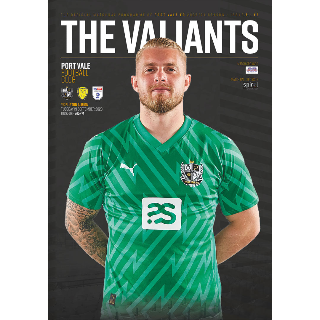 Port Vale v Burton Albion football programmes