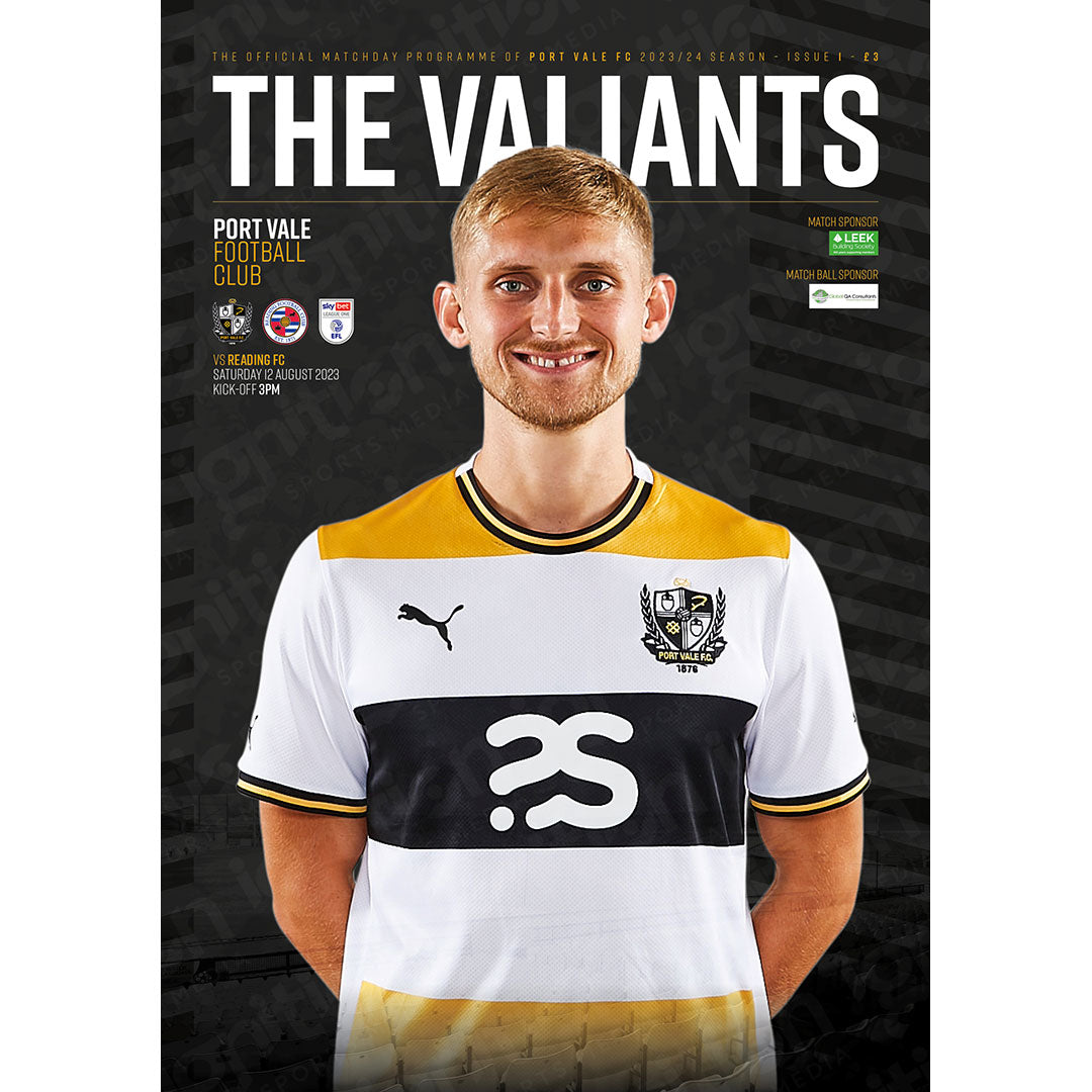 Port Vale v Reading football programmes