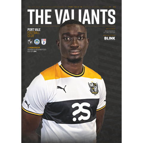 Port Vale v Wigan Athletic football programmes