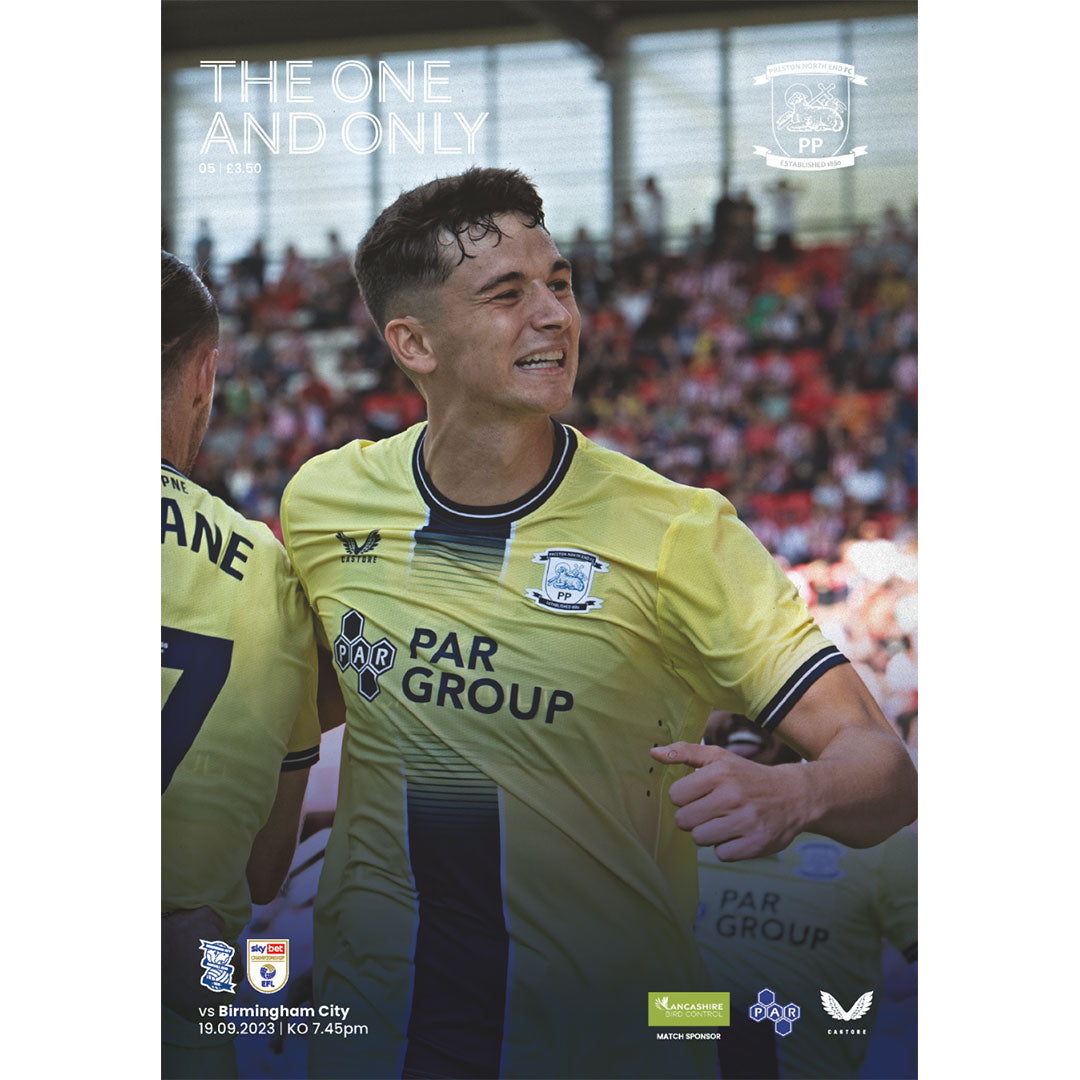 Preston North End vs Birmingham City football programmes