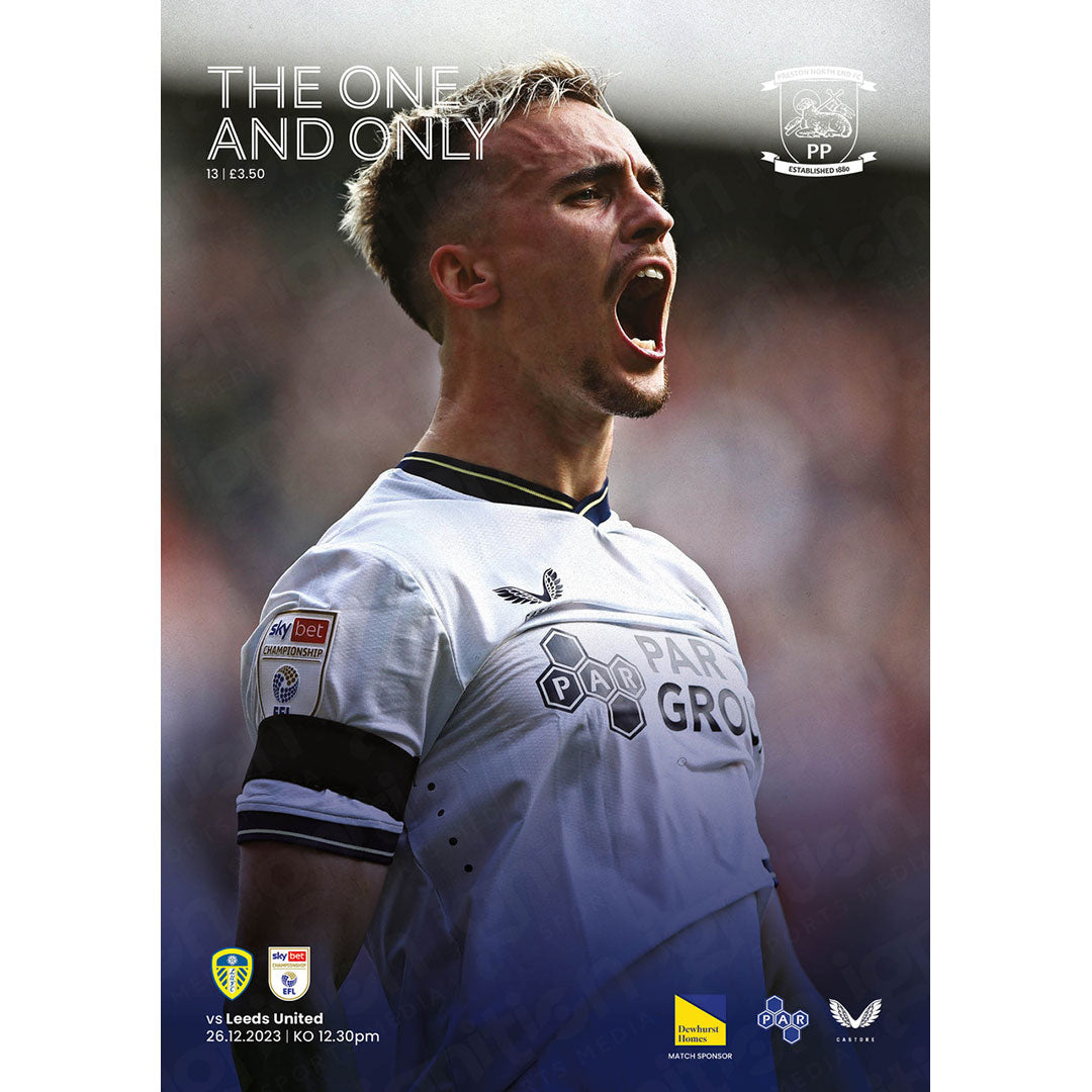 Preston North End vs Leeds United football programmes