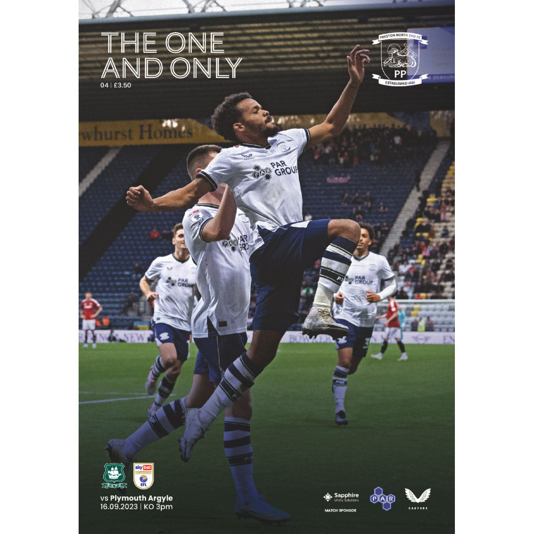 Preston North End vs Plymouth Argyle football programmes