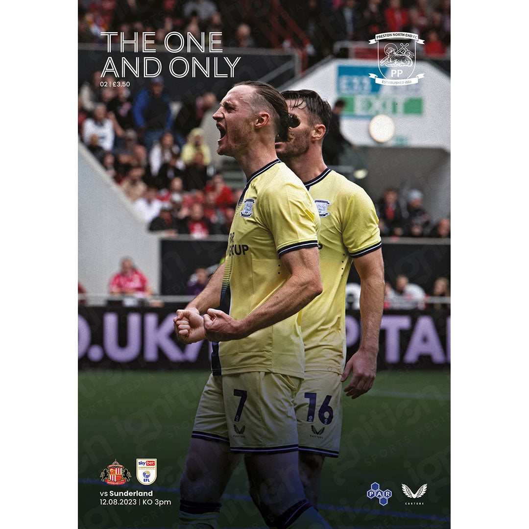 Preston North End vs Sunderland football programmes