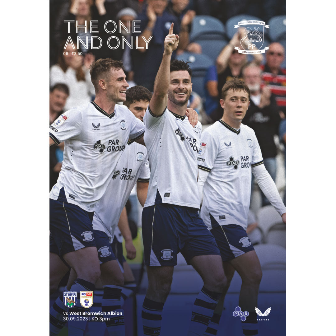 Preston North End vs West Bromwich Albion football programmes