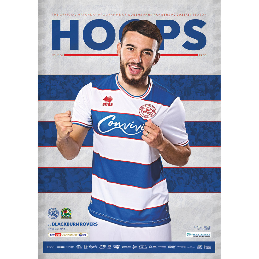 Queens Park Rangers v Blackburn Rovers football programmes