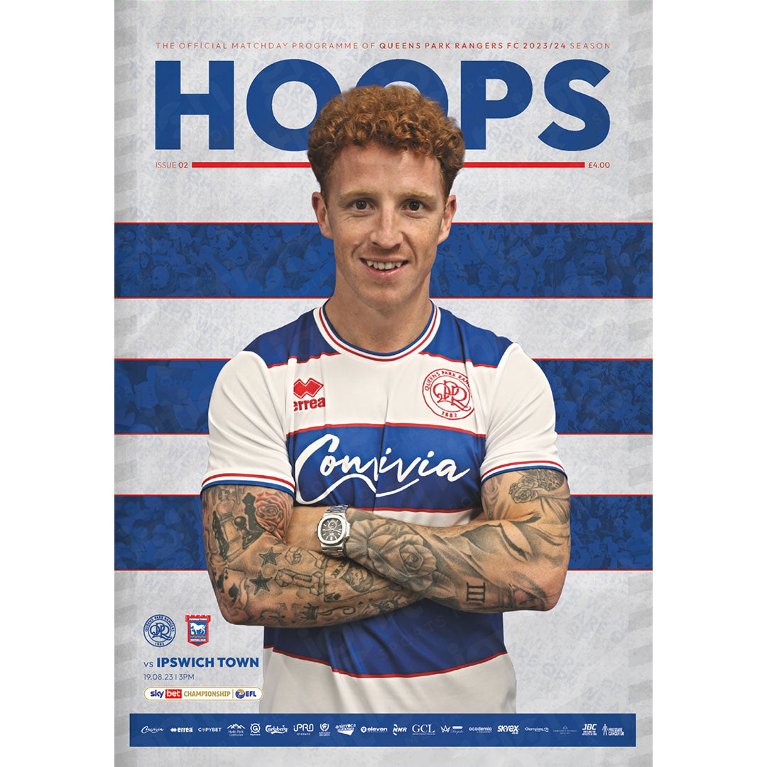 Queens Park Rangers v Ipswich Town football programmes