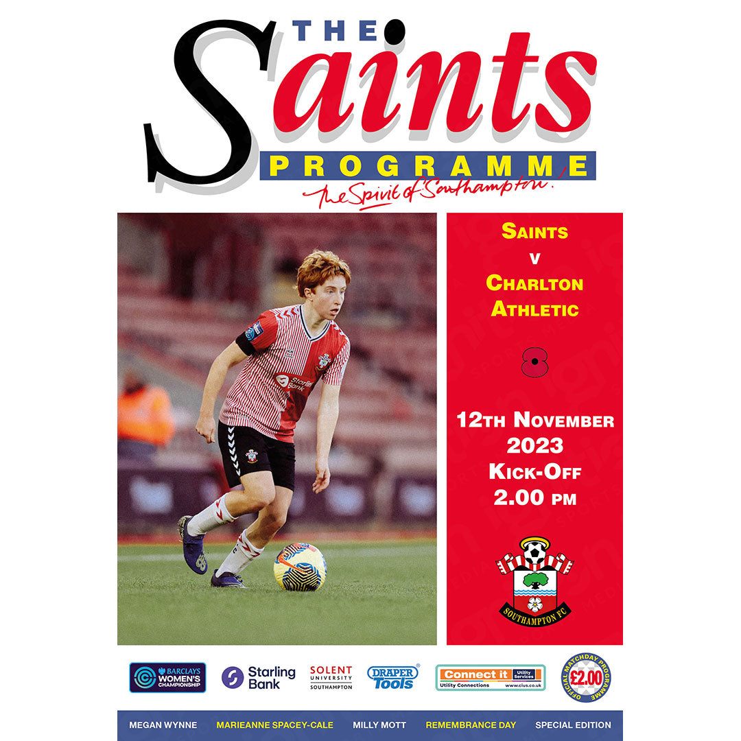Southampton Women vs Charlton Athletic Women football programmes