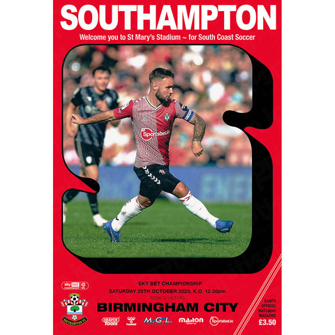 Southampton v Birmingham City football programmes