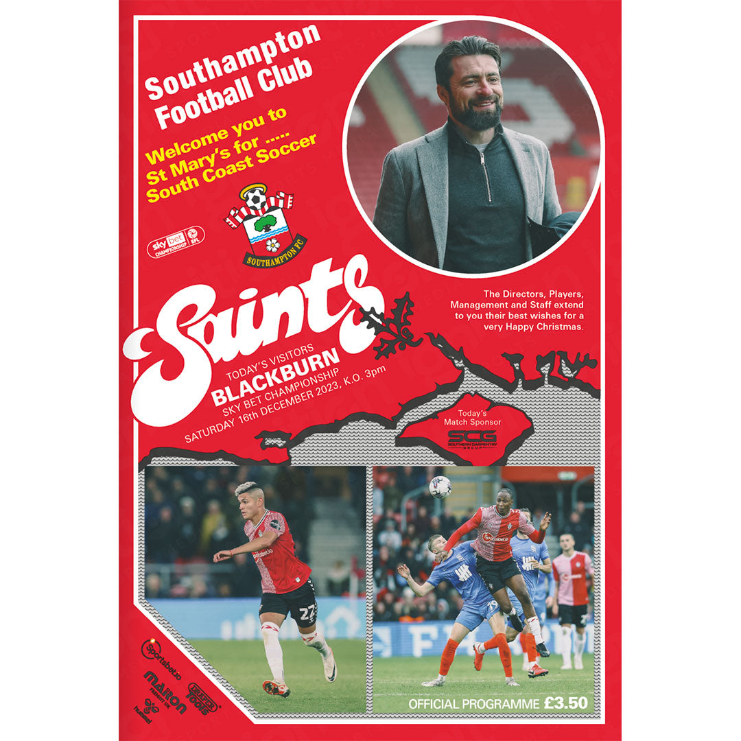 Southampton v Blackburn Rovers football programmes