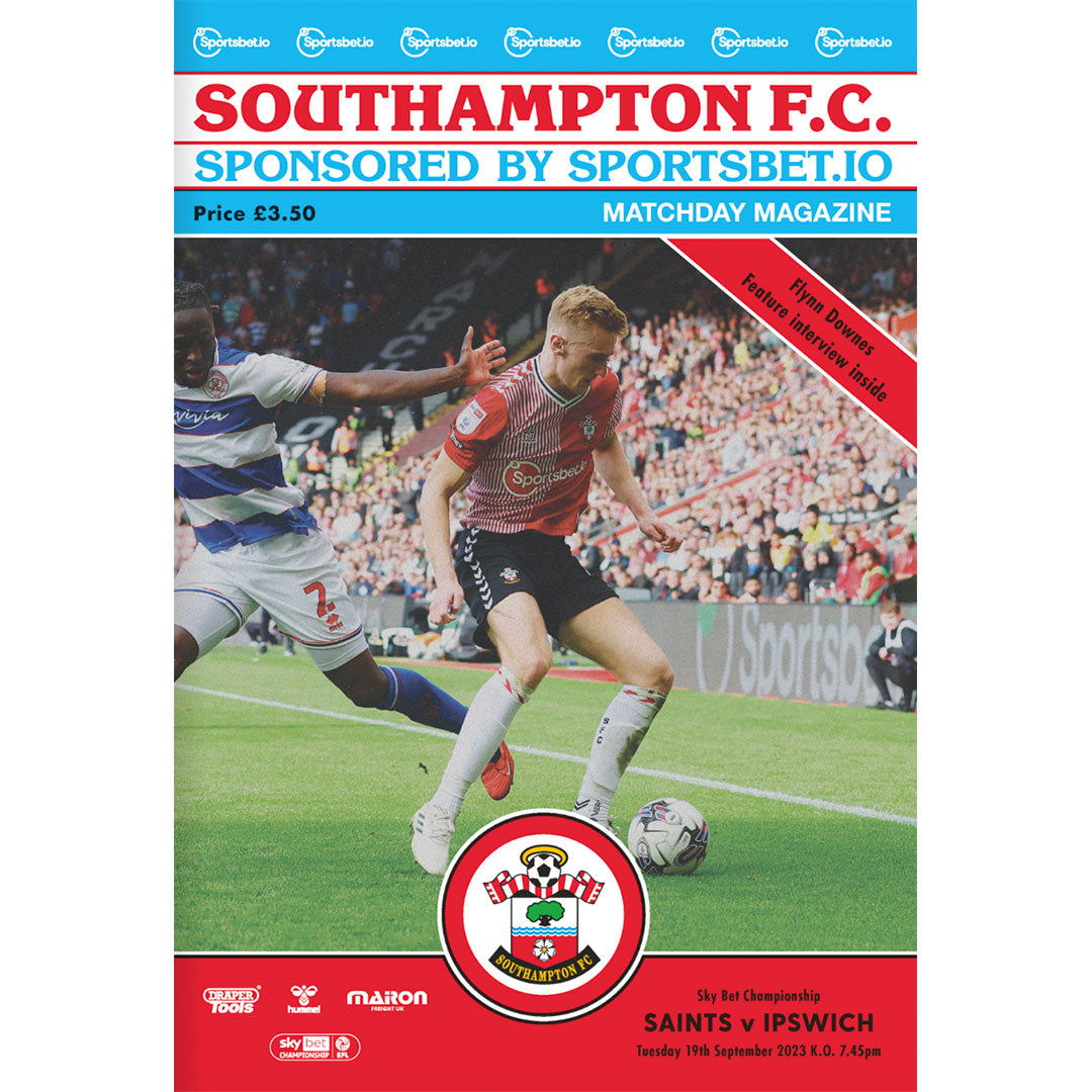 Southampton v Ipswich Town football programmes