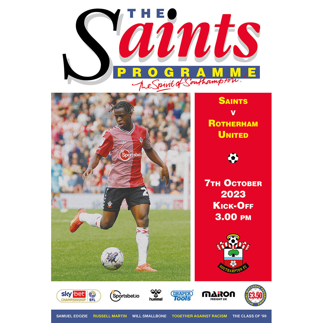 Southampton v Rotherham United football programmes