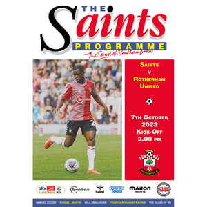 Southampton v Rotherham United football programmes