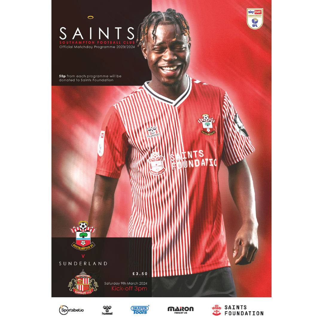 Southampton v Sunderland football programmes