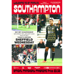 Southampton v Sheffield Wednesday football programmes