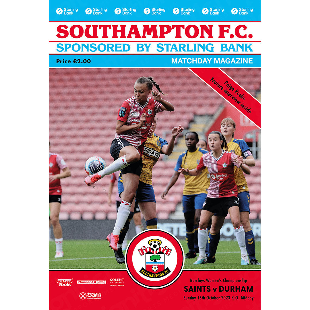 Southampton Women vs Durham Women football programmes
