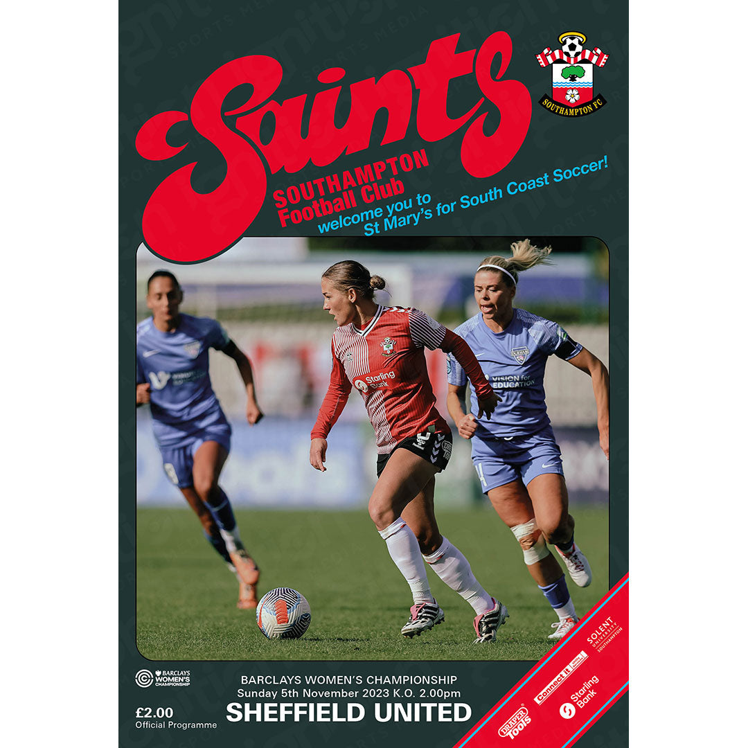 Southampton Women vs Sheffield United Women football programmes