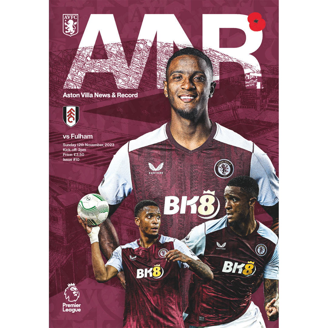 Aston Villa vs Fulham football programmes