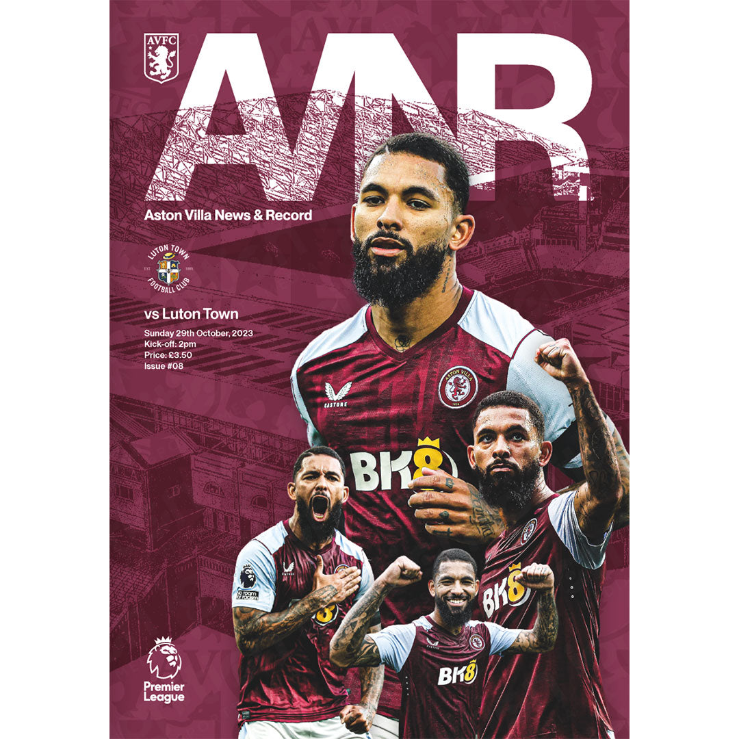 Aston Villa vs Luton Town football programmes