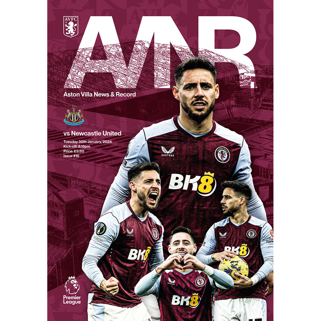 Aston Villa vs Newcastle United football programme