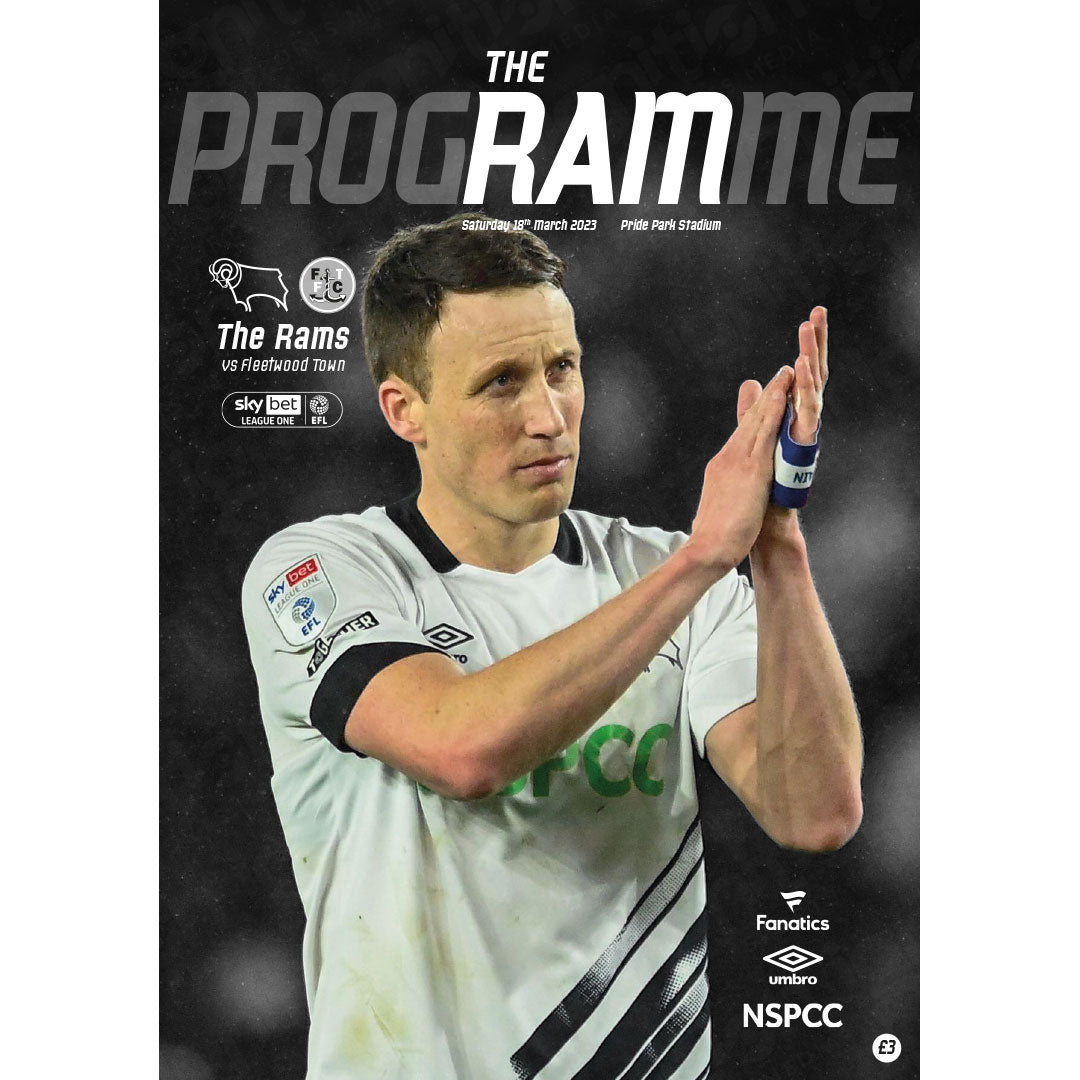 Derby County vs Fleetwood Town football programmes